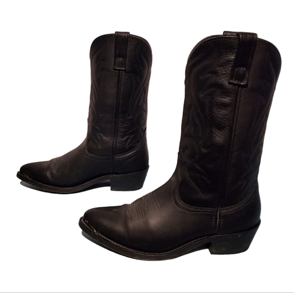 Masterson Boot Co. Black Leather Cowboy Western Boots Men's Size 8.5EW - Picture 3 of 10